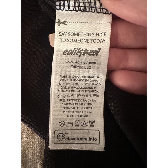 Edikted Dress Womens Large Black Off Shoulder Long Sleeve Maxi Bodycon S14961 - Picture 13 of 16